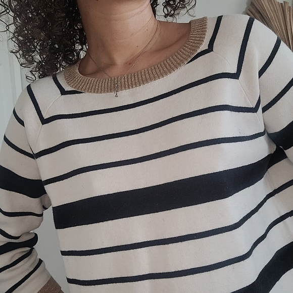 MASSIMO DUTTI COTTON & CASHMERE 3/4  SLEEVE SWEATER   *FITS M/L - Picture 2 of 6